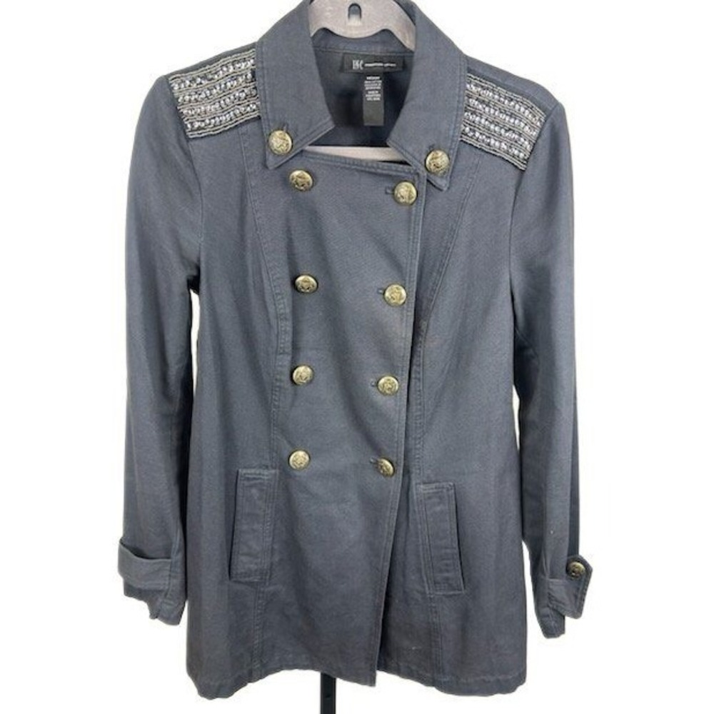 INC Military Jacket Coat Embellished Shoulder Buttons Women's‎ Size Medium